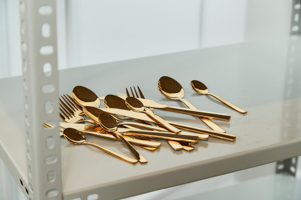 RAW Bestik, 16 dele - guldfarvet - Bahne